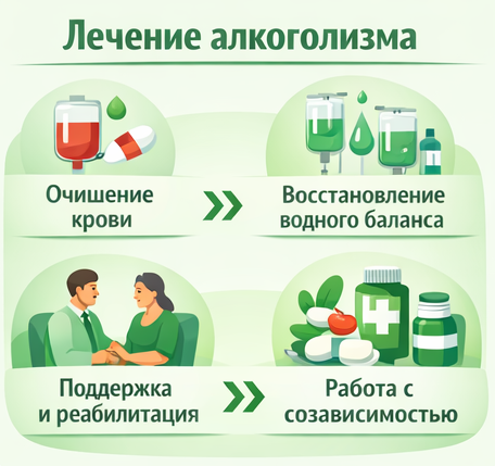 лечение алкоголизма в Павловске этапы